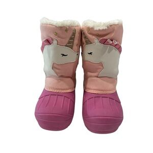Toddler Kids 11C Unicorn Snow Boots Girls Boys Waterproof Insulated Warm Winter